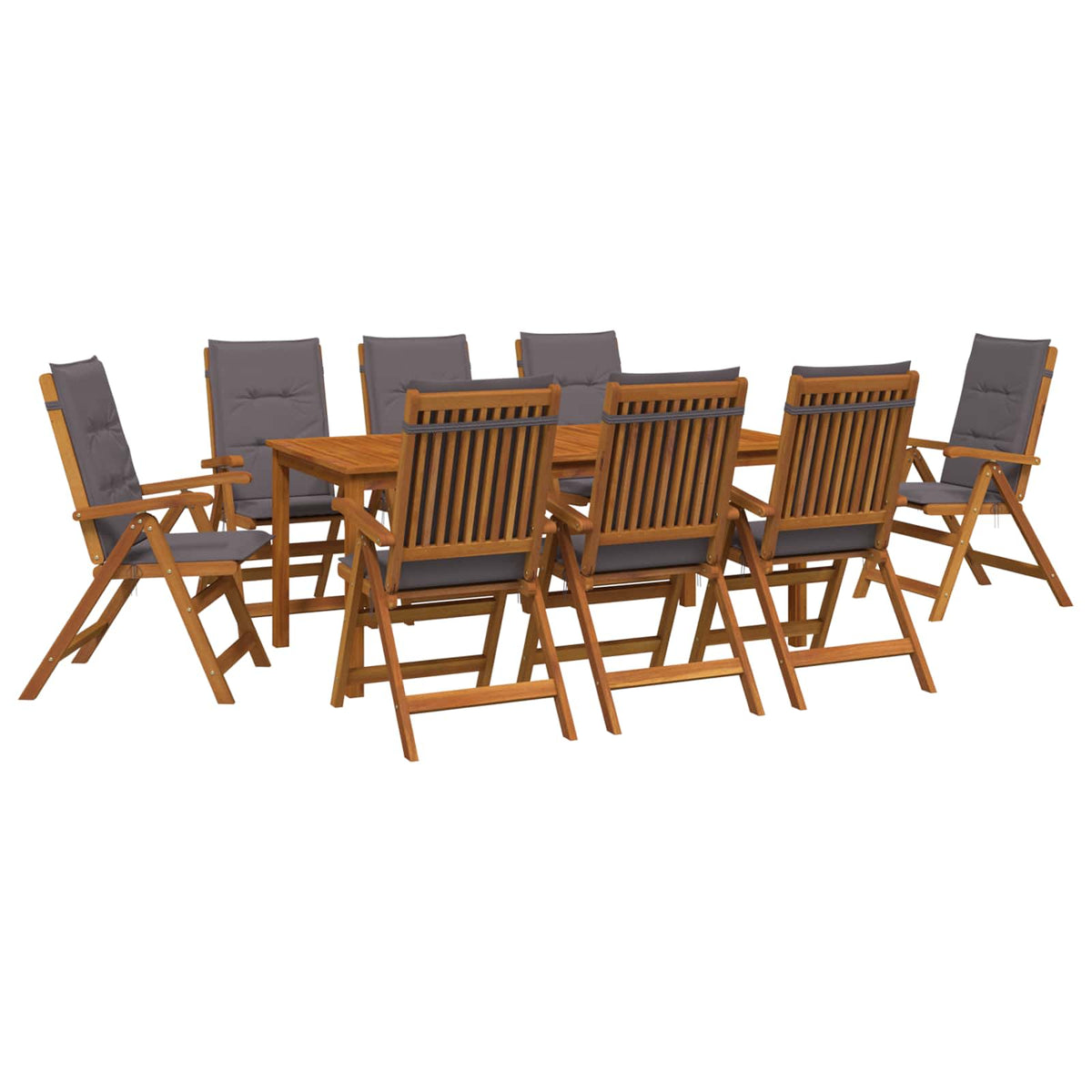 vidaXL Garden Dining Set 8-Seaters Natural Solid Acacia Wood 2