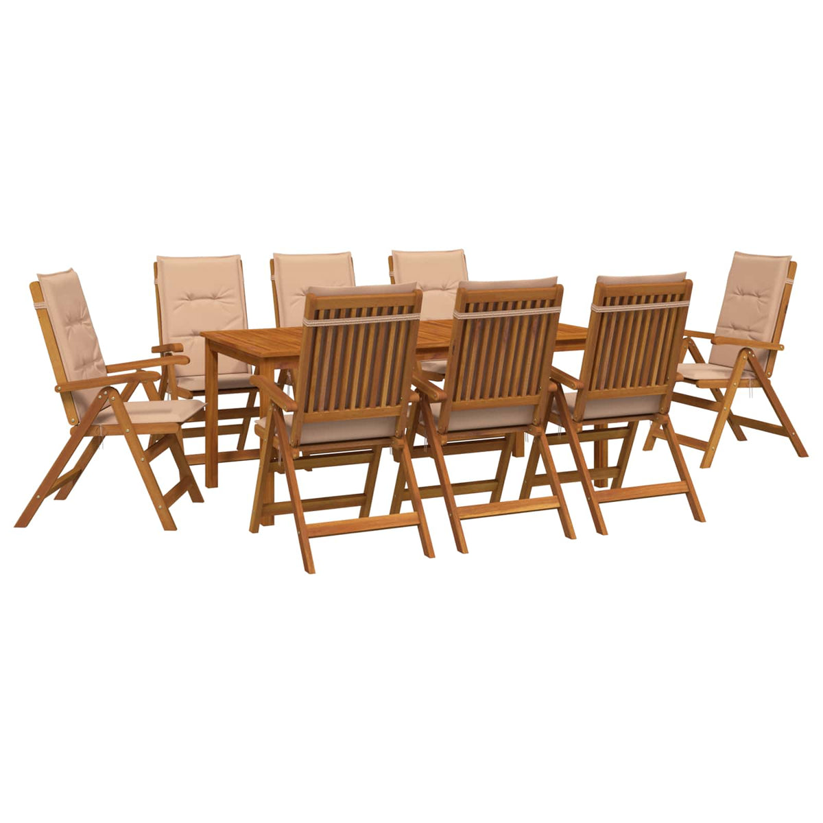 vidaXL Garden Dining Set 8-Seaters Natural Solid Acacia Wood 2