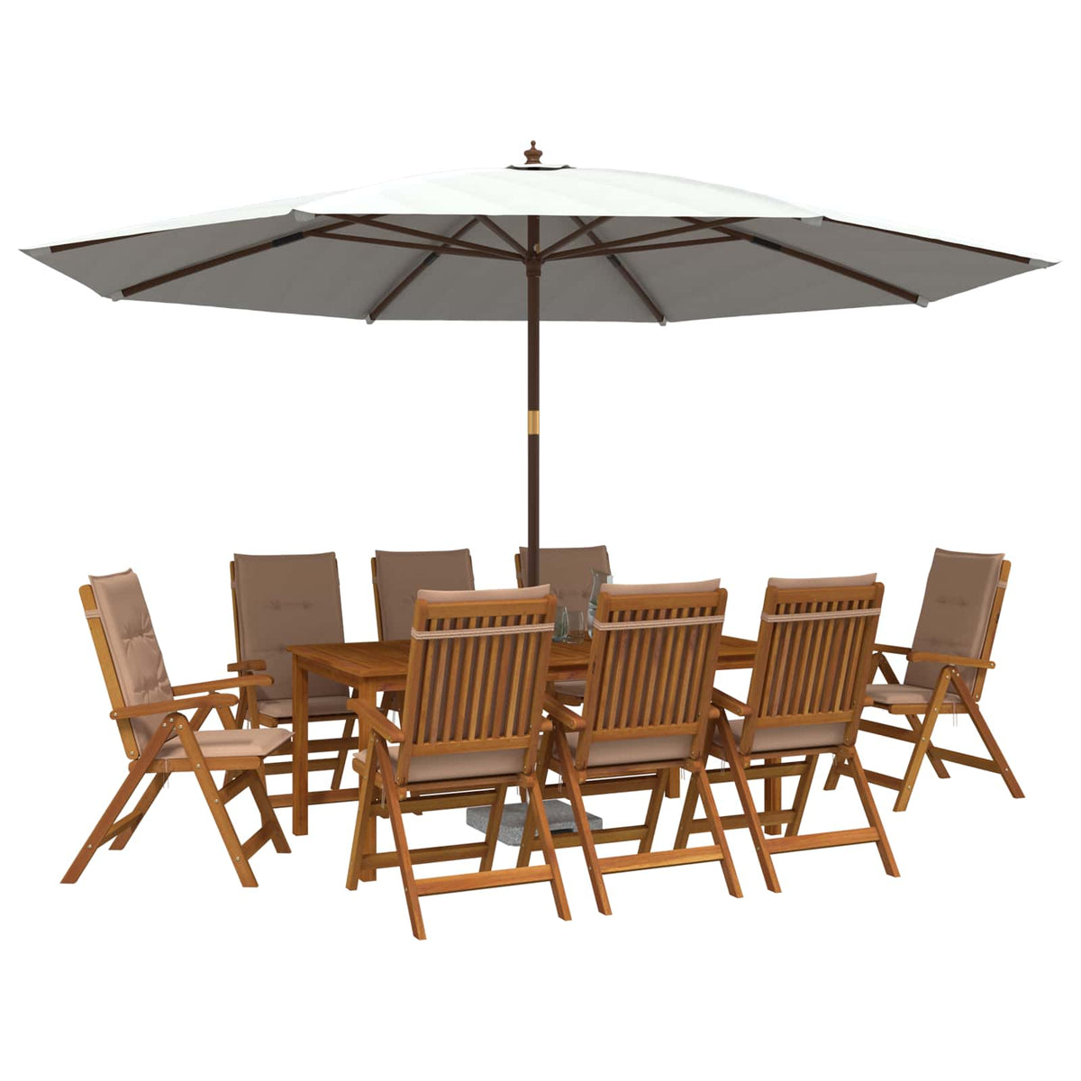 vidaXL Garden Dining Set 8-Seaters Natural Solid Acacia Wood 3