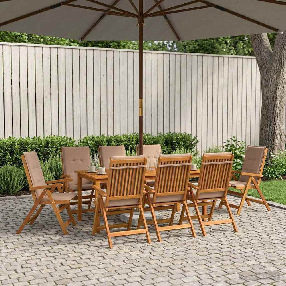 vidaXL Garden Dining Set 8-Seaters Natural Solid Acacia Wood
