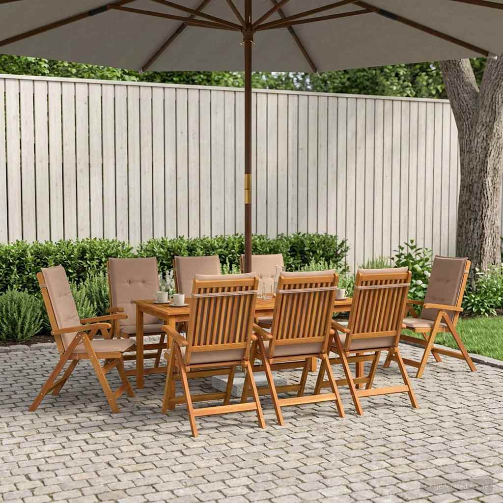 vidaXL Garden Dining Set 8-Seaters Natural Solid Acacia Wood 1