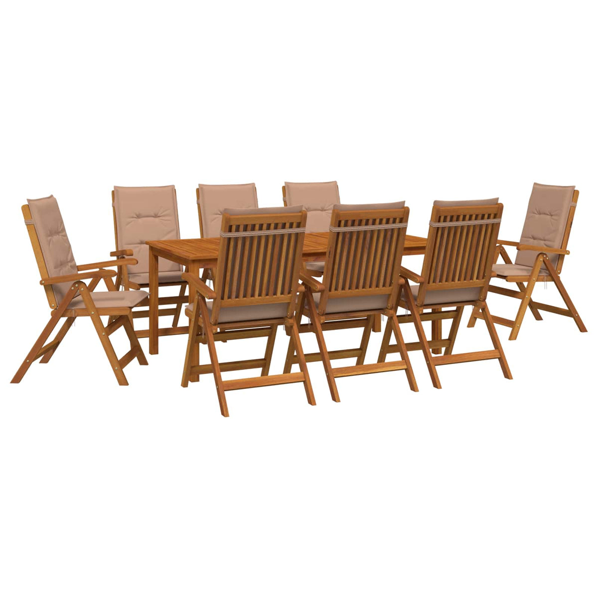 vidaXL Garden Dining Set 8-Seaters Natural Solid Acacia Wood 2