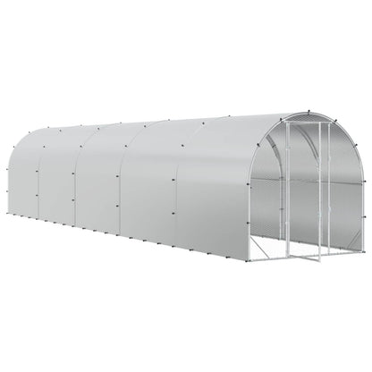 vidaXL Chicken Coop Silver 1000 x 200 x 200 cm Galvanised Steel 3