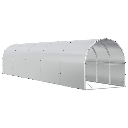 vidaXL Chicken Coop Silver 1000 x 200 x 200 cm Galvanised Steel 6