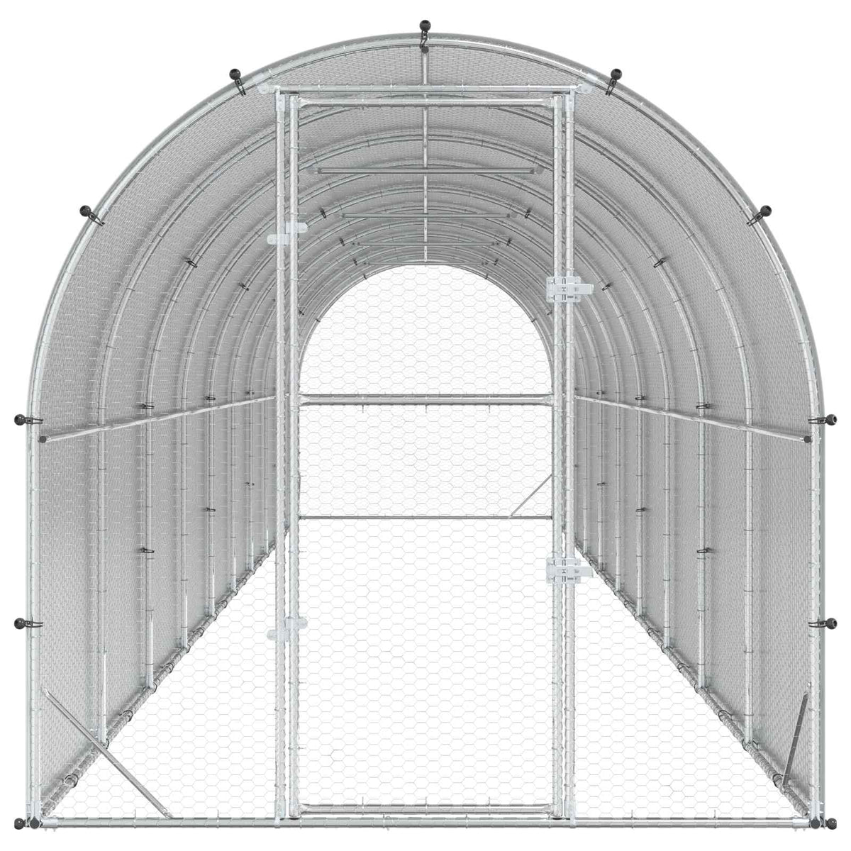 vidaXL Chicken Coop Silver 1000 x 200 x 200 cm Galvanised Steel 4