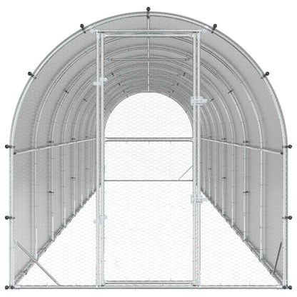 vidaXL Chicken Coop Silver 1000 x 200 x 200 cm Galvanised Steel 4