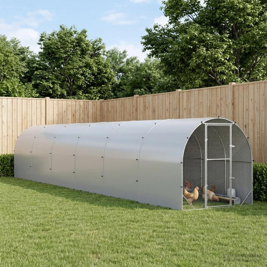 vidaXL Chicken Coop Silver 1200 x 200 x 200 cm Galvanised Steel 1