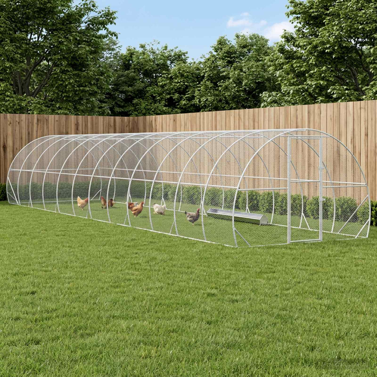 vidaXL Chicken Coop Silver 1200 x 300 x 200 cm Galvanised Steel 1