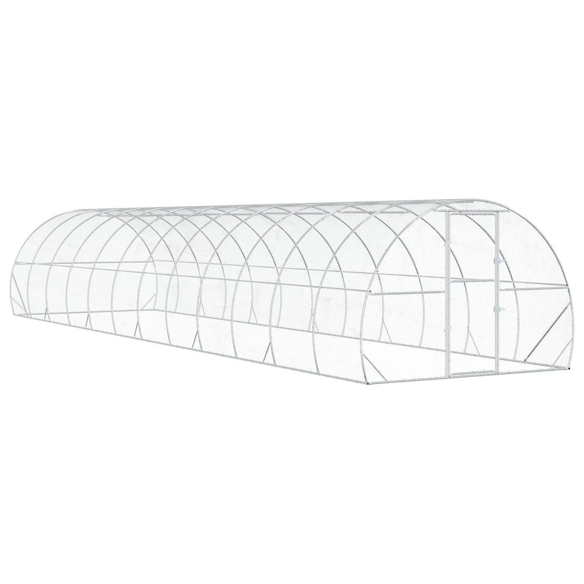vidaXL Chicken Coop Silver 1200 x 300 x 200 cm Galvanised Steel 2