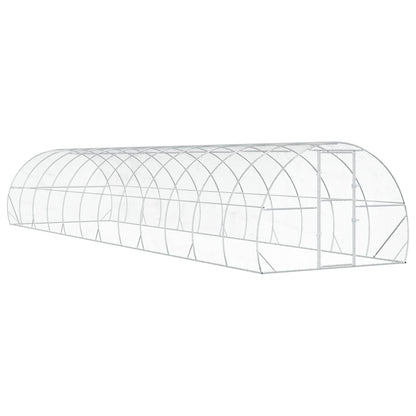 vidaXL Chicken Coop Silver 1200 x 300 x 200 cm Galvanised Steel 2