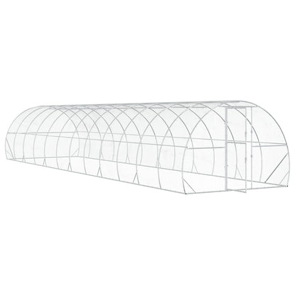 vidaXL Chicken Coop Silver 1200 x 300 x 200 cm Galvanised Steel 3