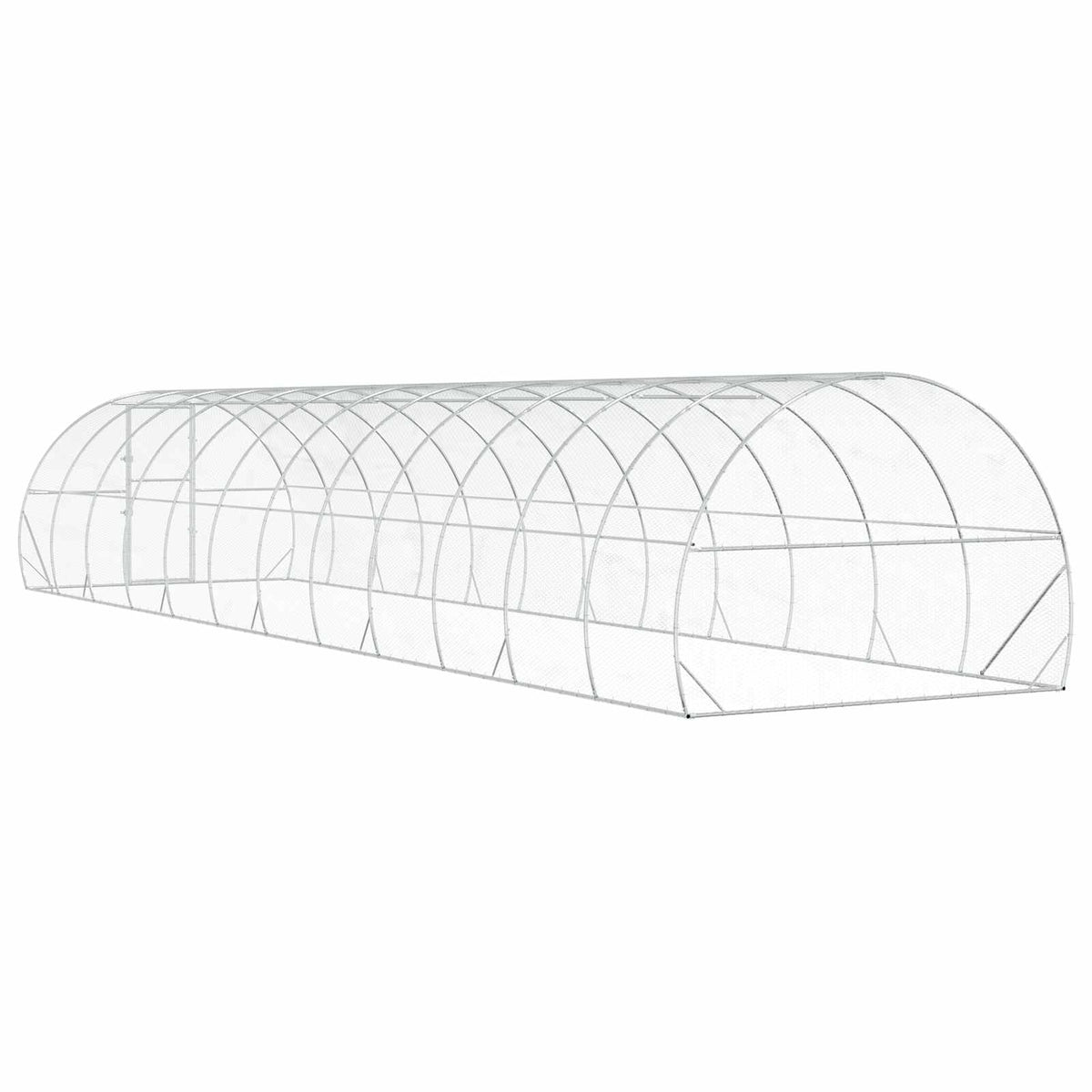 vidaXL Chicken Coop Silver 1200 x 300 x 200 cm Galvanised Steel 6