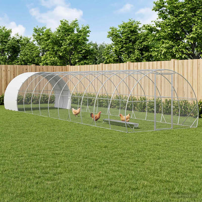 vidaXL Chicken Coop Silver 1200 x 300 x 200 cm Galvanised Steel 1