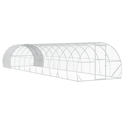 vidaXL Chicken Coop Silver 1200 x 300 x 200 cm Galvanised Steel 2