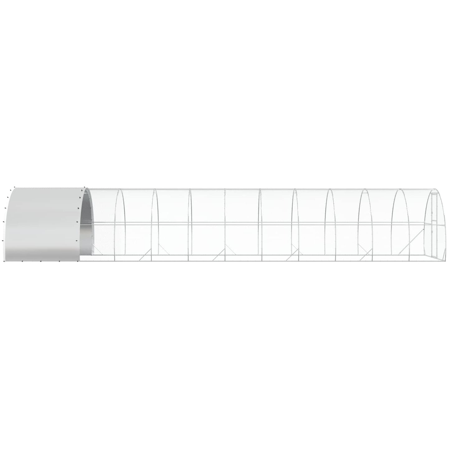 vidaXL Chicken Coop Silver 1200 x 300 x 200 cm Galvanised Steel 5