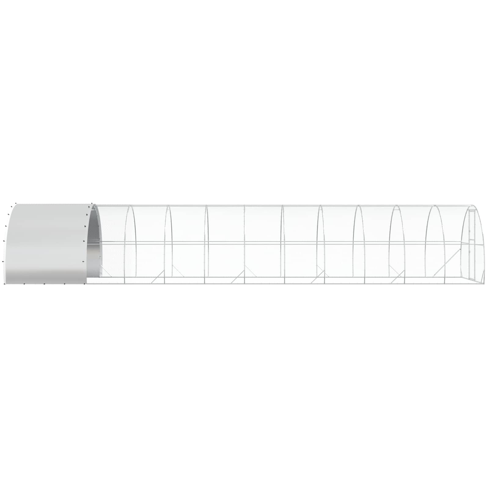 vidaXL Chicken Coop Silver 1200 x 300 x 200 cm Galvanised Steel 5