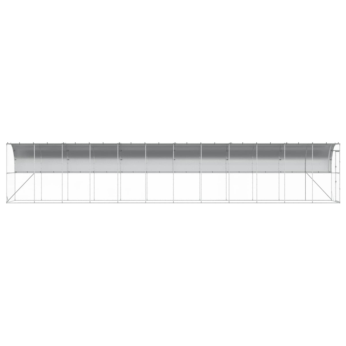 vidaXL Against Wall Chicken Coop Silver 1200 x 100 x 215 cm 5
