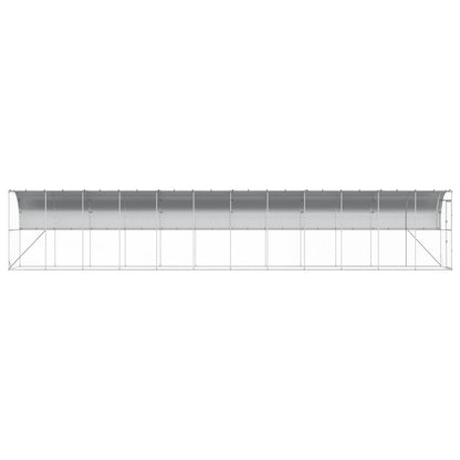 vidaXL Against Wall Chicken Coop Silver 1200 x 100 x 215 cm 5