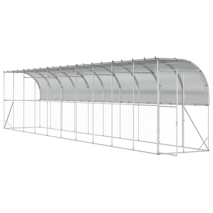 Against Wall Chicken Coop Silver with roof 1000 cm 150 cm