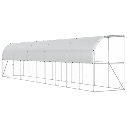 vidaXL Against Wall Chicken Coop Silver 1000 x 150 x 215 cm 6
