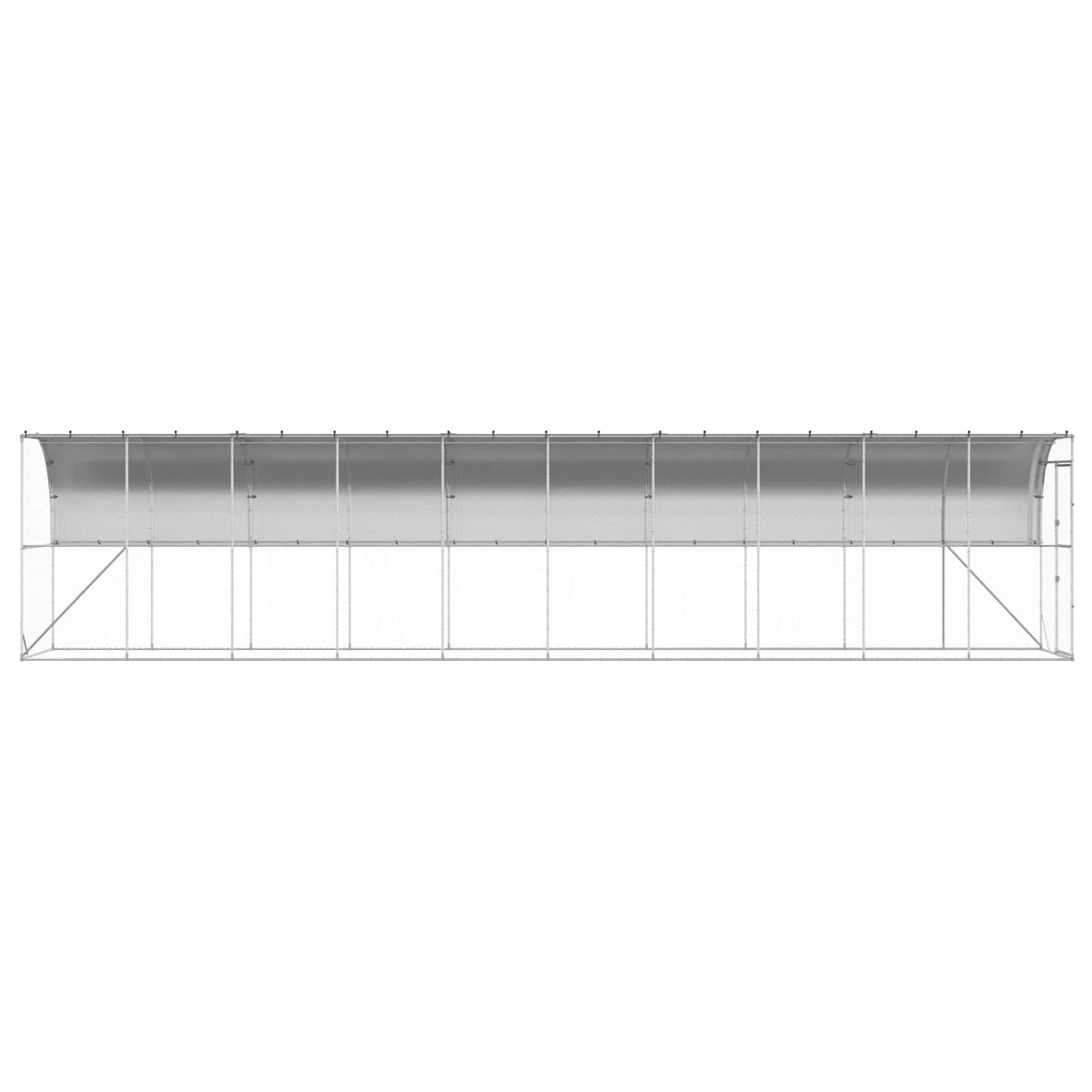 vidaXL Against Wall Chicken Coop Silver 1000 x 150 x 215 cm 5