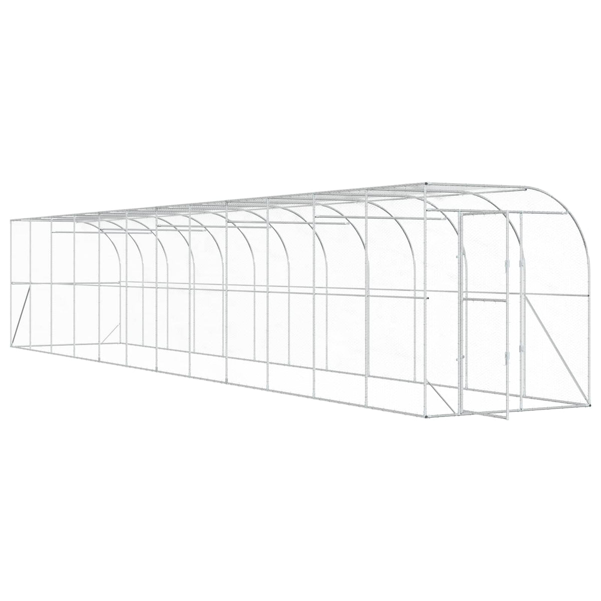 vidaXL Against Wall Chicken Coop Silver 1200 x 200 x 215 cm 3