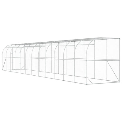 vidaXL Against Wall Chicken Coop Silver 1200 x 200 x 215 cm 6