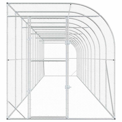 vidaXL Against Wall Chicken Coop Silver 1200 x 200 x 215 cm 4