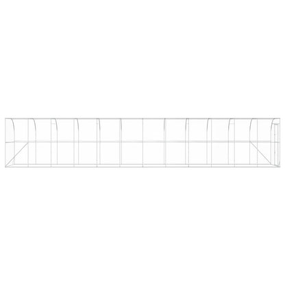 Against Wall Chicken Coop Silver without Roof 1200 cm