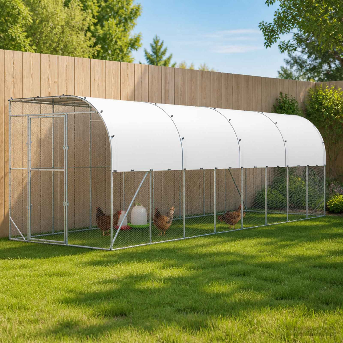vidaXL Against Wall Chicken Coop Silver with Roof