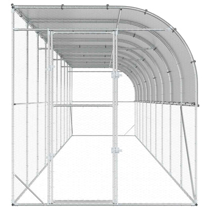 vidaXL Against Wall Chicken Coop Silver 1000 x 200 x 215 cm 4