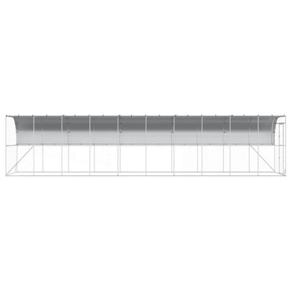 vidaXL Against Wall Chicken Coop Silver 1000 x 200 x 215 cm 5