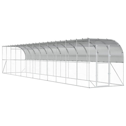 vidaXL Against Wall Chicken Coop Silver 1200 x 200 x 215 cm 2
