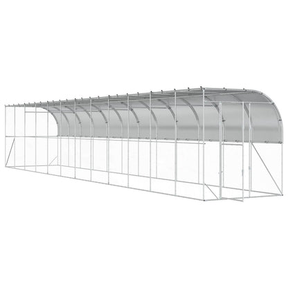 vidaXL Against Wall Chicken Coop Silver 1200 x 200 x 215 cm 3