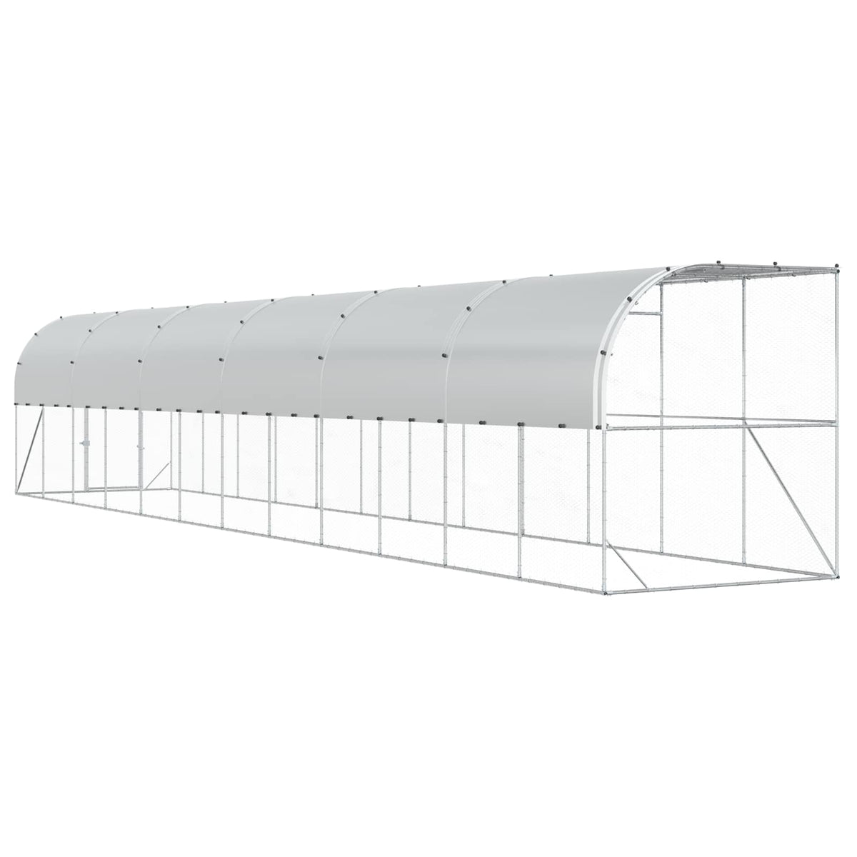 vidaXL Against Wall Chicken Coop Silver 1200 x 200 x 215 cm 6