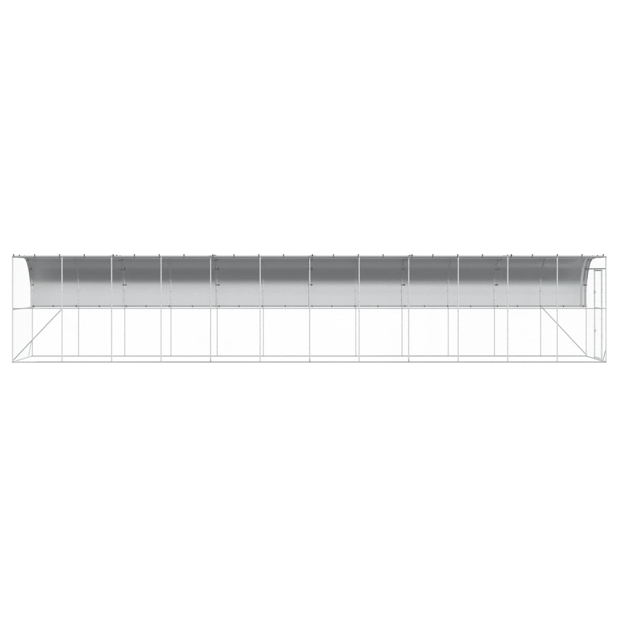 vidaXL Against Wall Chicken Coop Silver 1200 x 200 x 215 cm 5