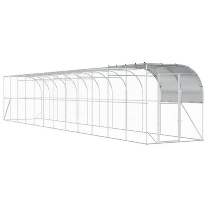 vidaXL Against Wall Chicken Coop Silver 1200 x 200 x 215 cm 2