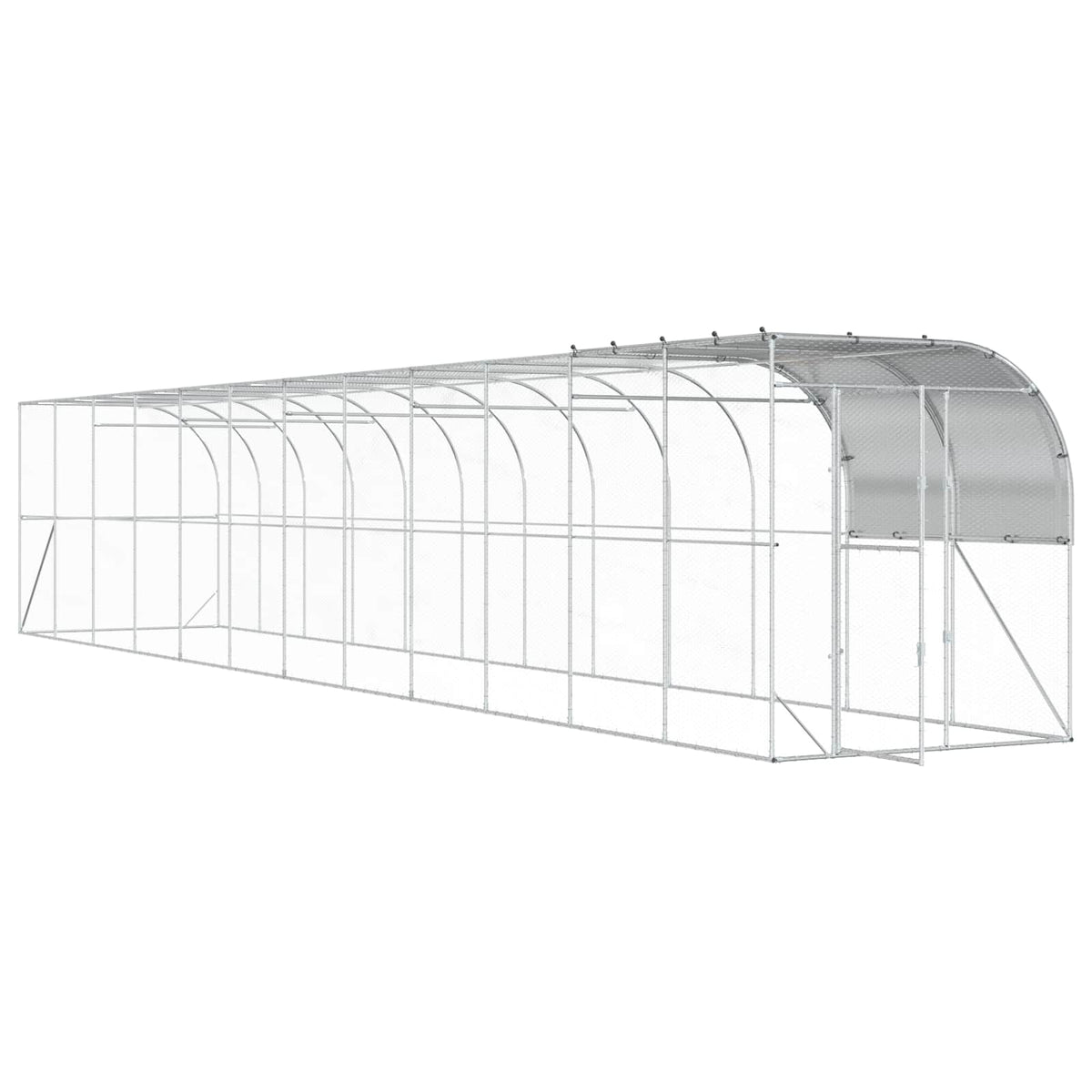 vidaXL Against Wall Chicken Coop Silver 1200 x 200 x 215 cm 3