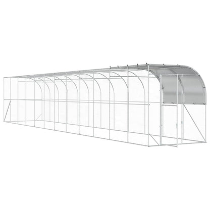 vidaXL Against Wall Chicken Coop Silver 1200 x 200 x 215 cm 3