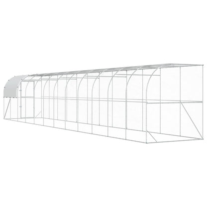 vidaXL Against Wall Chicken Coop Silver 1200 x 200 x 215 cm 6