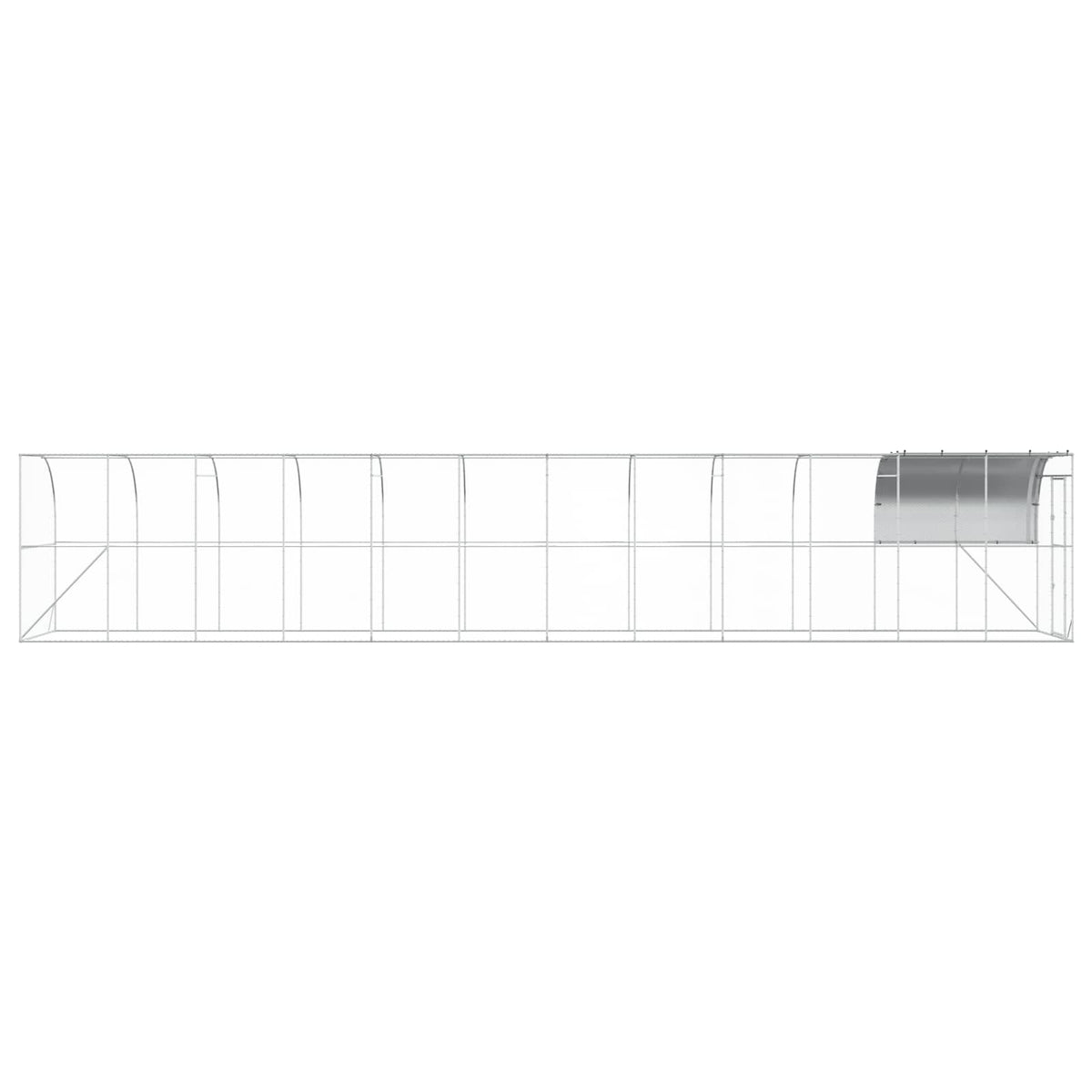 vidaXL Against Wall Chicken Coop Silver 1200 x 200 x 215 cm 5