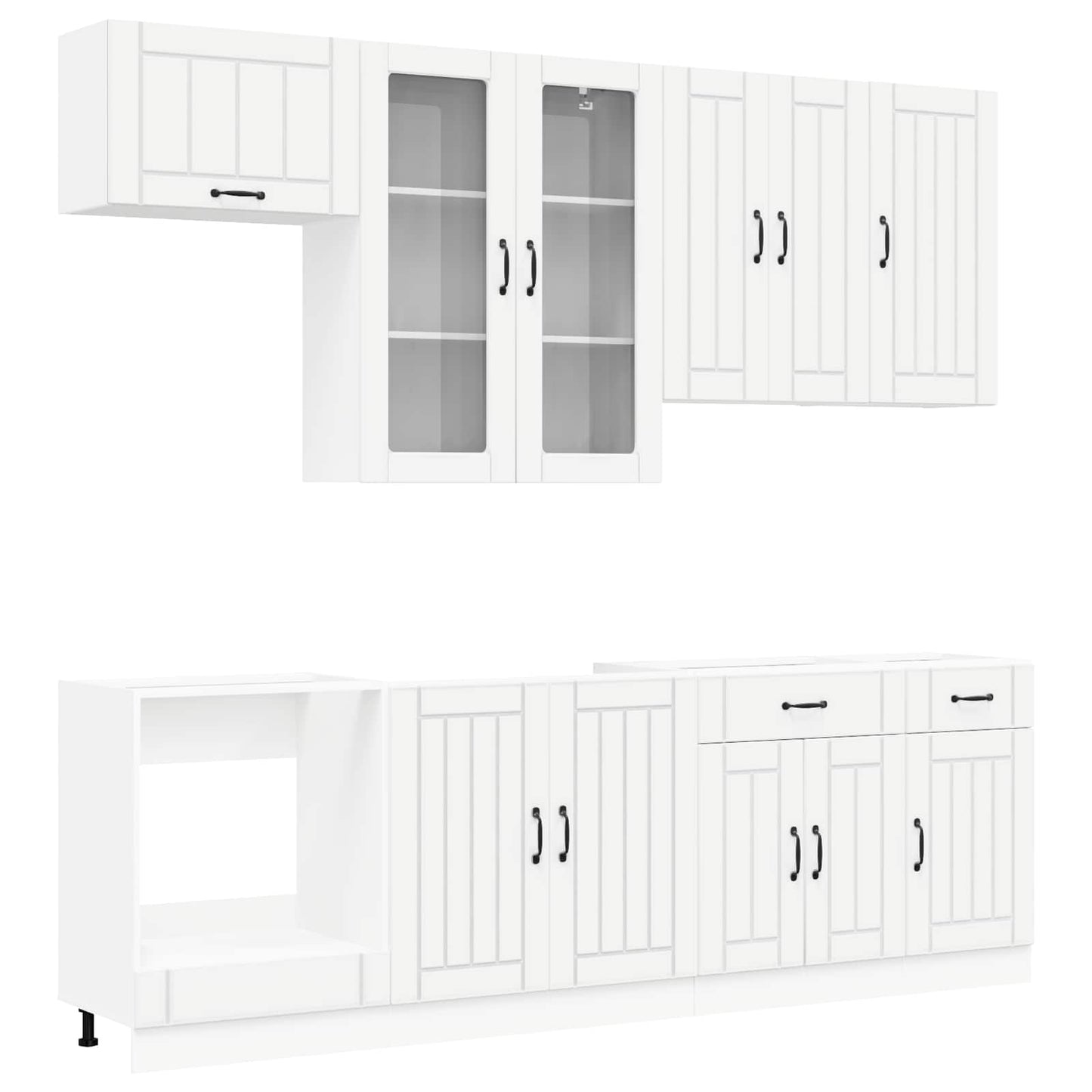 vidaXL Kitchen Unit LUCCA 8 pcs White Engineered Wood 2