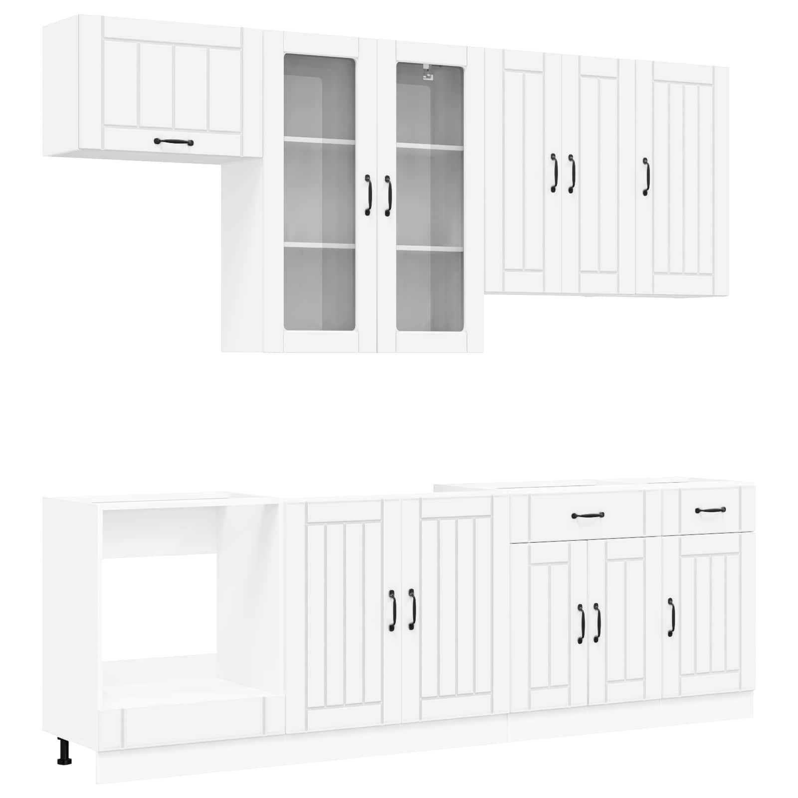 vidaXL Kitchen Unit LUCCA 8 pcs White Engineered Wood 2