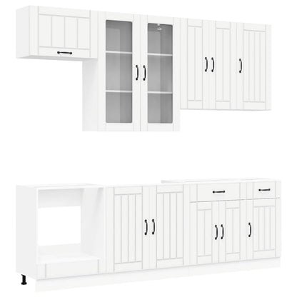 vidaXL Kitchen Unit LUCCA 8 pcs White Engineered Wood 2