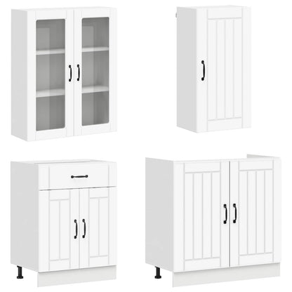 vidaXL Kitchen Unit LUCCA 8 pcs White Engineered Wood 3