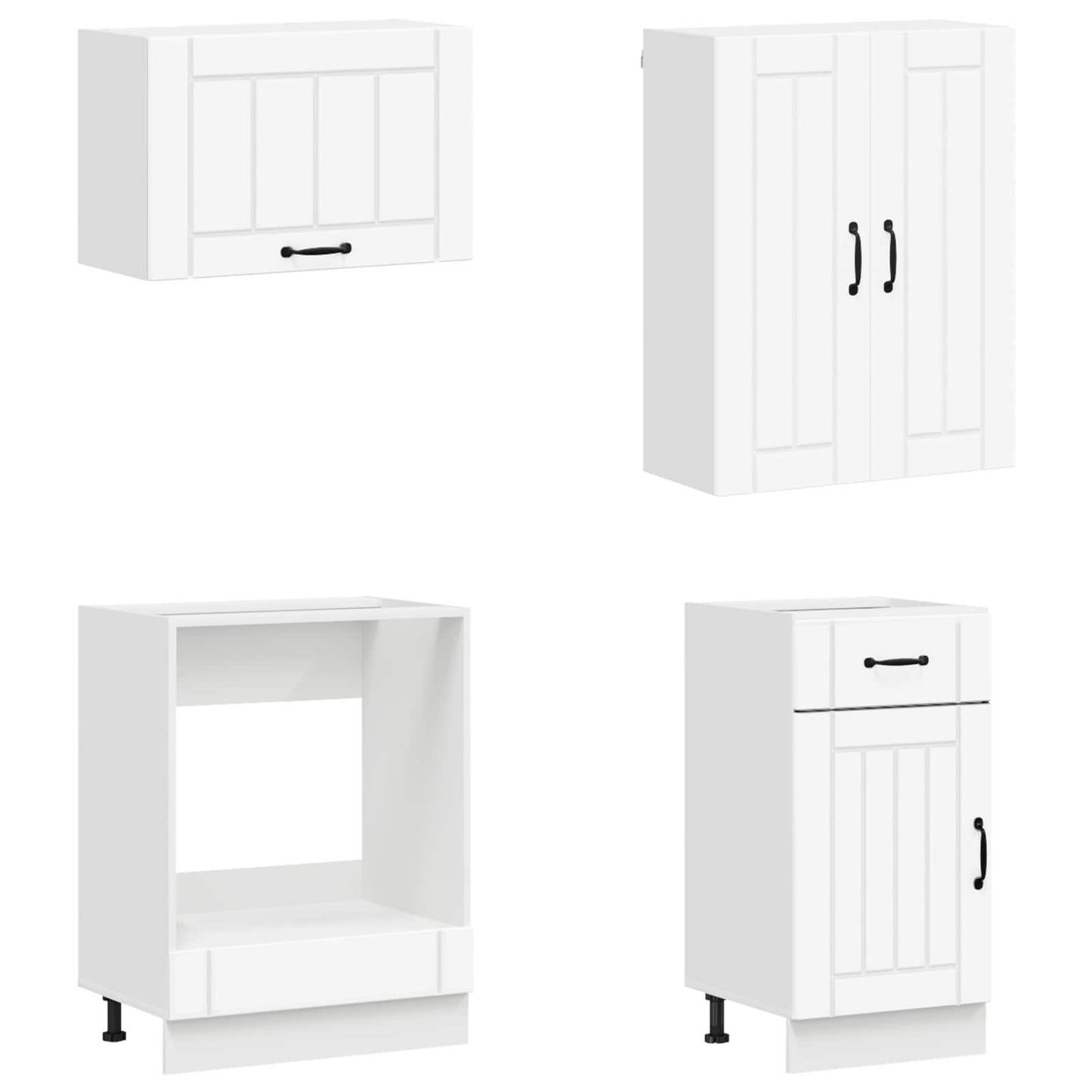 vidaXL Kitchen Unit LUCCA 8 pcs White Engineered Wood 4