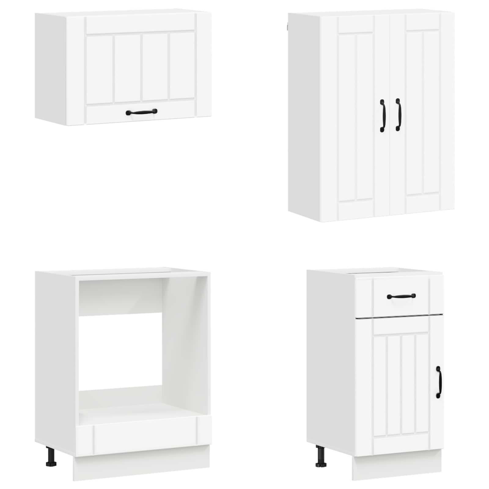 vidaXL Kitchen Unit LUCCA 8 pcs White Engineered Wood 4