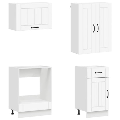 vidaXL Kitchen Unit LUCCA 8 pcs White Engineered Wood 4
