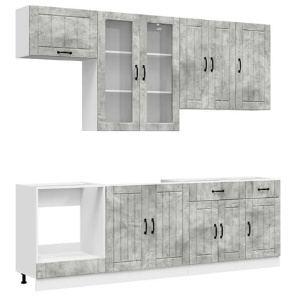 vidaXL Kitchen Unit LUCCA 8 pcs Concrete Grey Engineered Wood 1