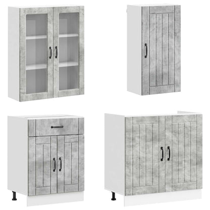 vidaXL Kitchen Unit LUCCA 8 pcs Concrete Grey Engineered Wood 2